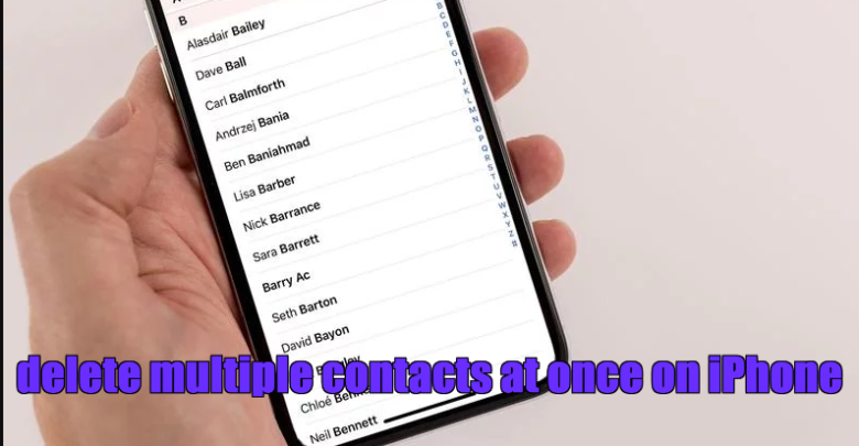 delete multiple contacts at once on iPhone