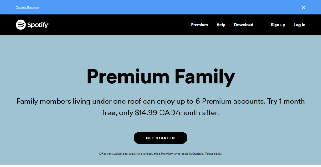 Spotify Family Premium BIN