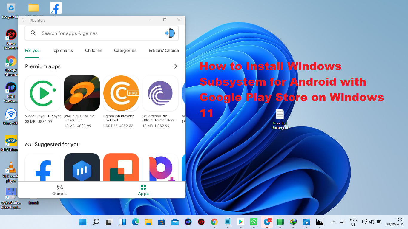 How to Install Windows Subsystem for Android with Google Play Store on Windows 11