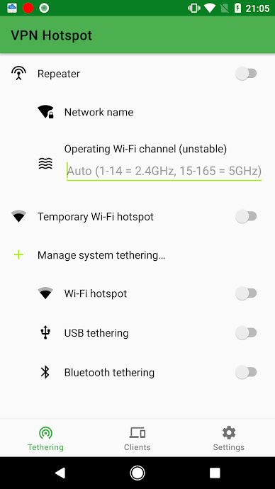 VPN Hotspot apk; share your Android's VPN connection to your computer